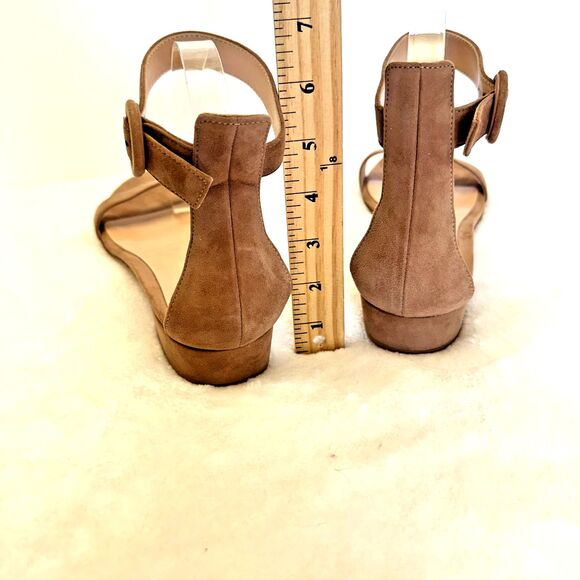 Gianvito Rossi Portofino Beige Suede Buckle-Fastening Sandals Sz 10 Italy $ 795 - Picture 10 of 16